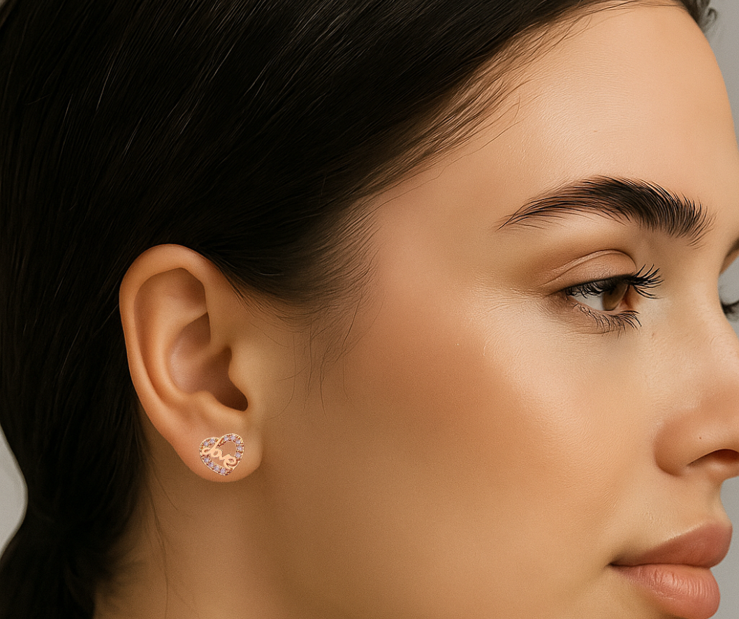 18k Gold Plated Love Earrings