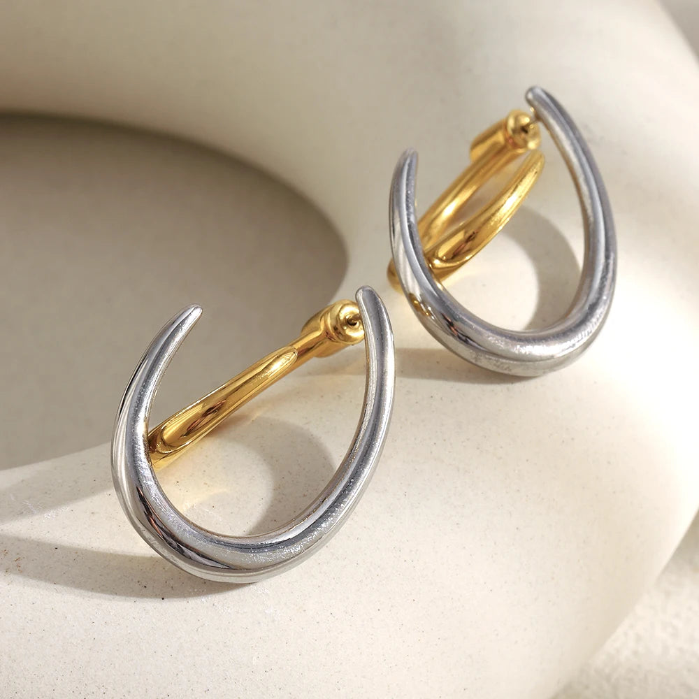 Anchored Harmony Hoops - reflects the two-tone unity