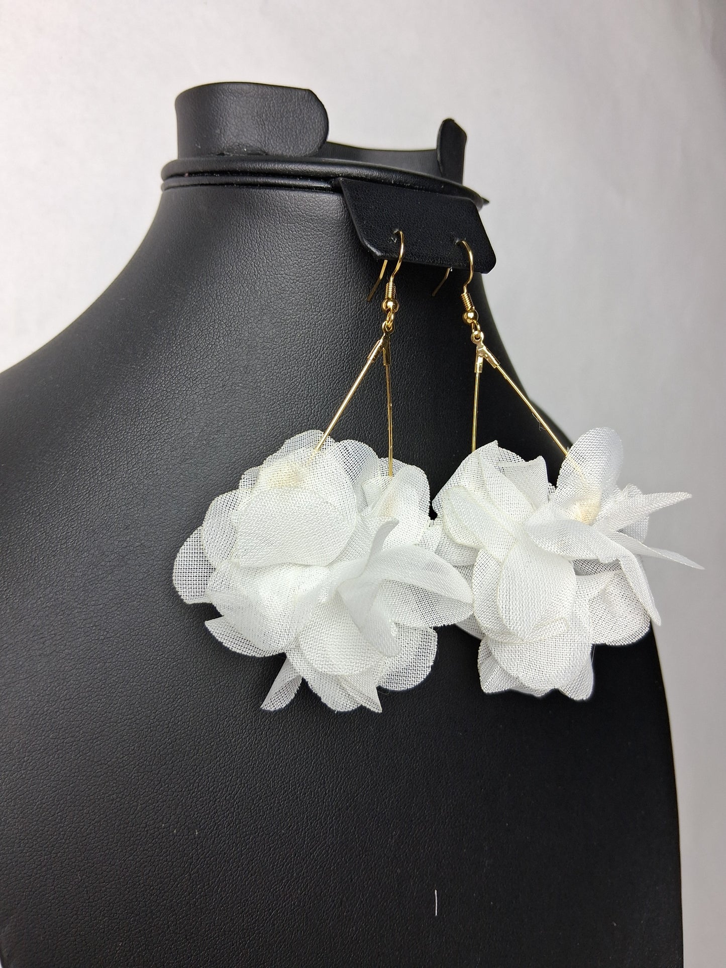 White Flower Earrings