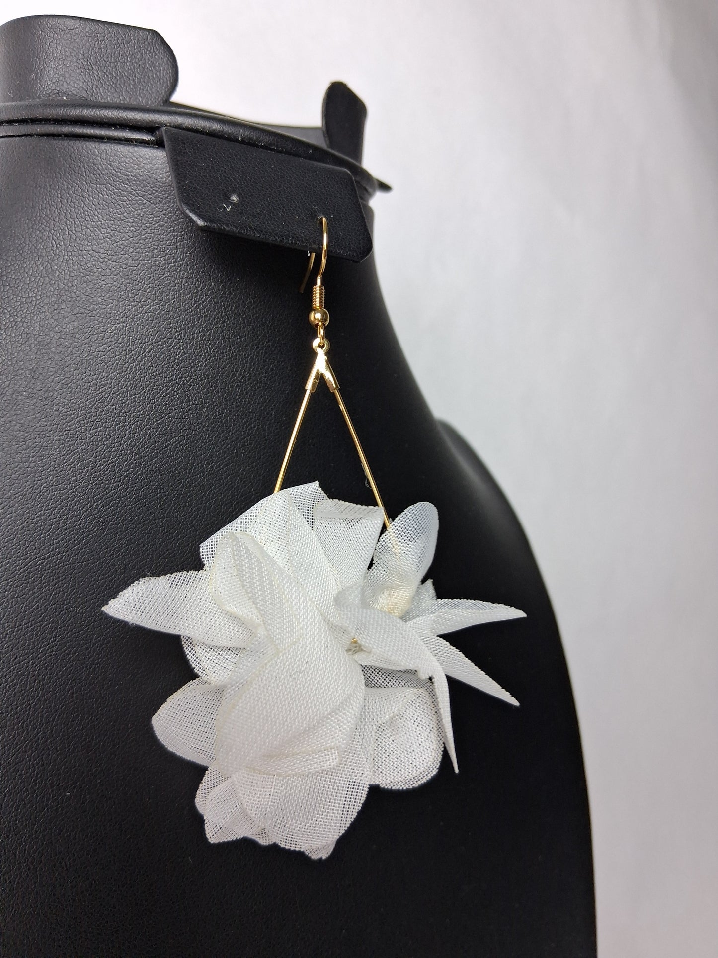 White Flower Earrings