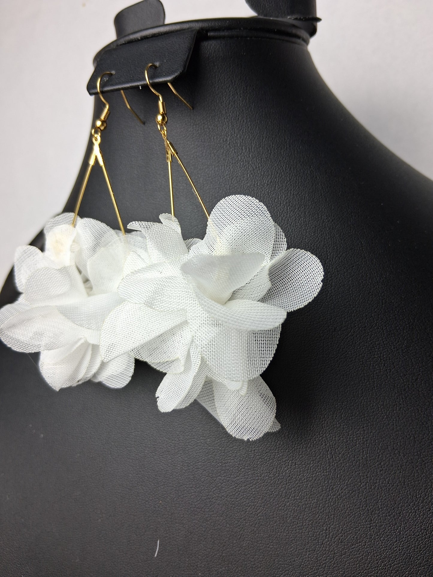 White Flower Earrings