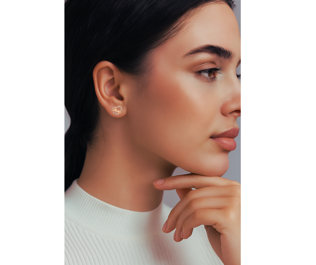 18k Gold Plated Love Earrings