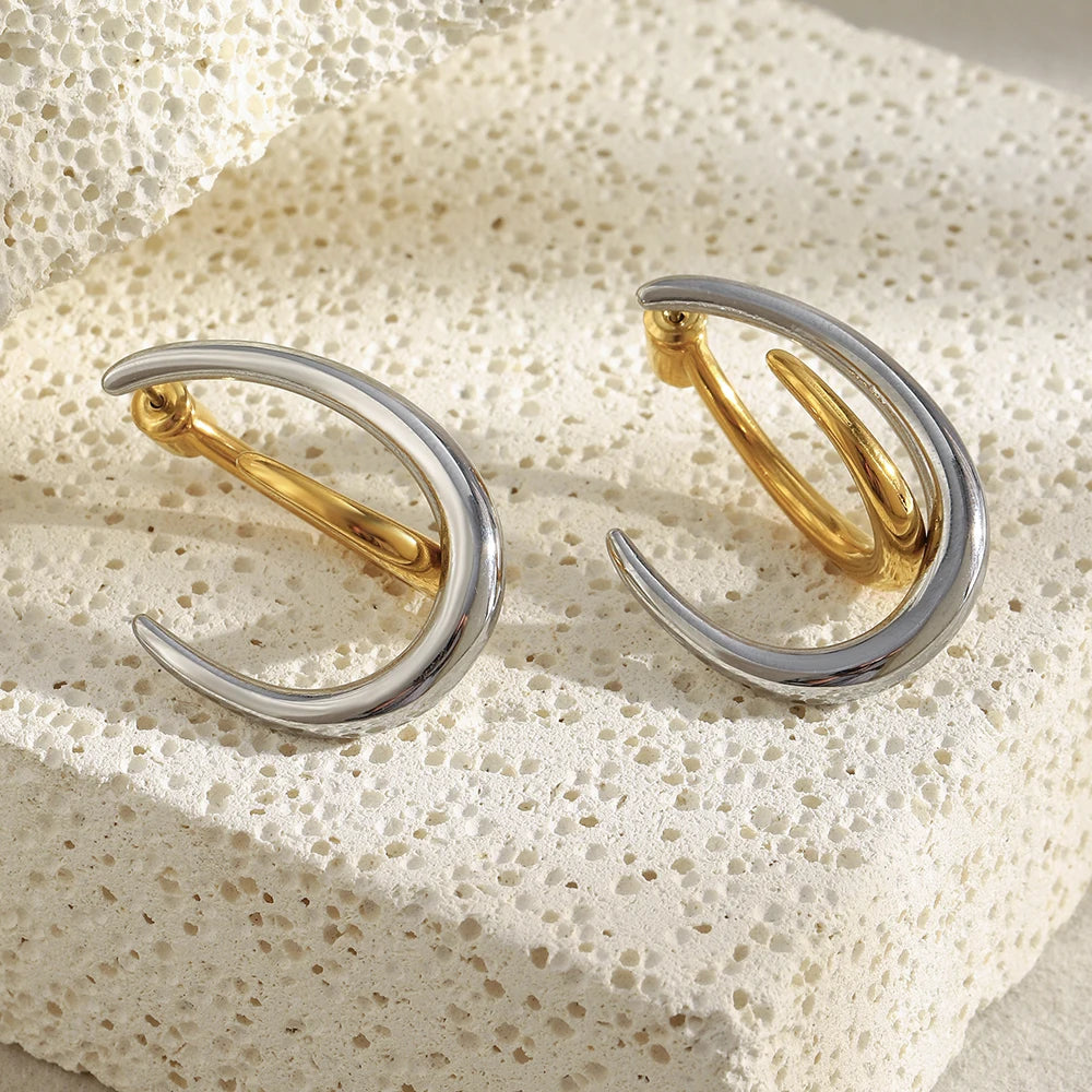 Anchored Harmony Hoops - reflects the two-tone unity