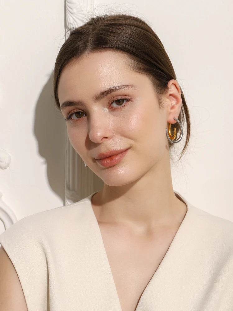 Anchored Harmony Hoops - reflects the two-tone unity