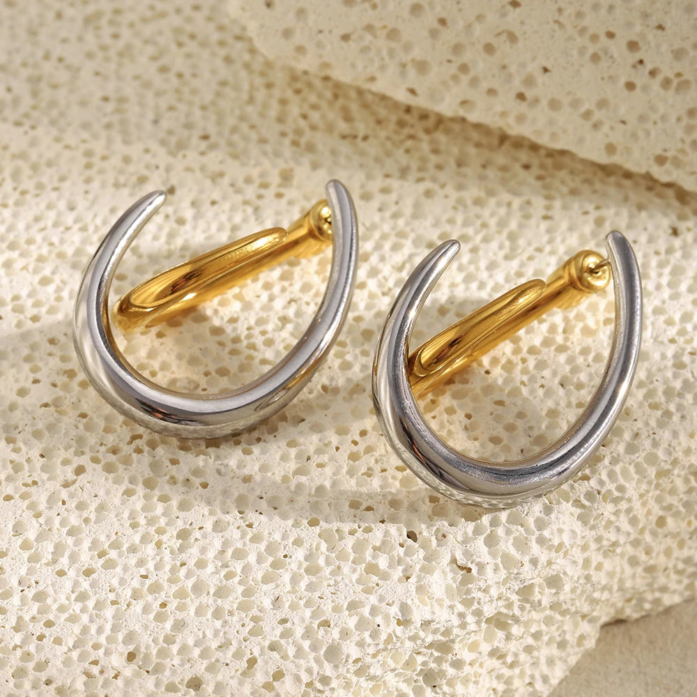 Anchored Harmony Hoops - reflects the two-tone unity