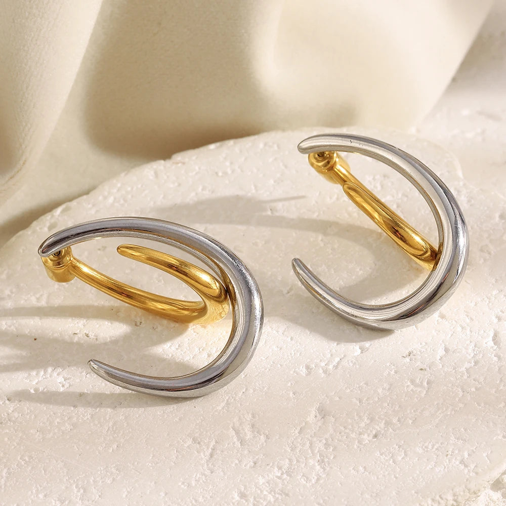 Anchored Harmony Hoops - reflects the two-tone unity