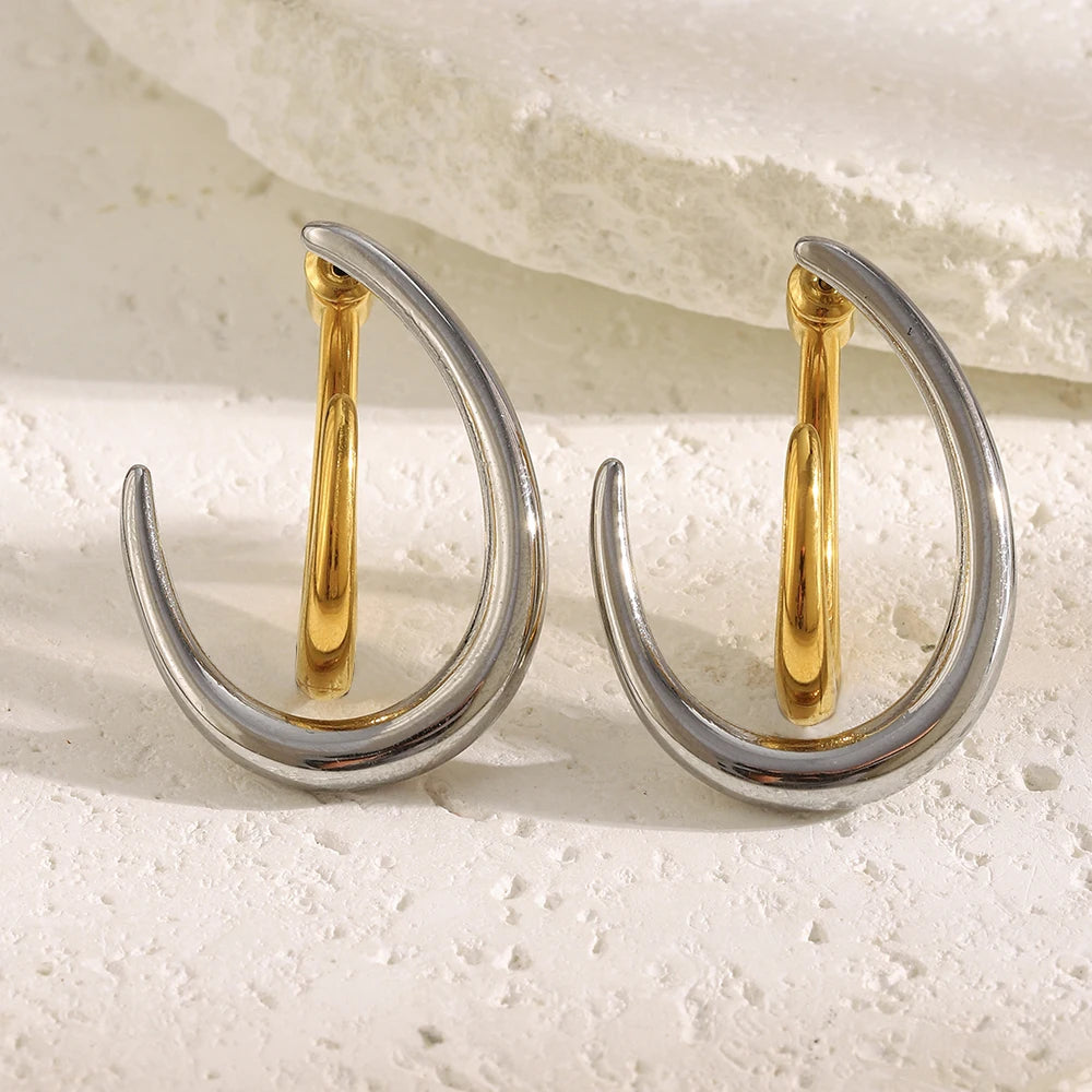 Anchored Harmony Hoops - reflects the two-tone unity