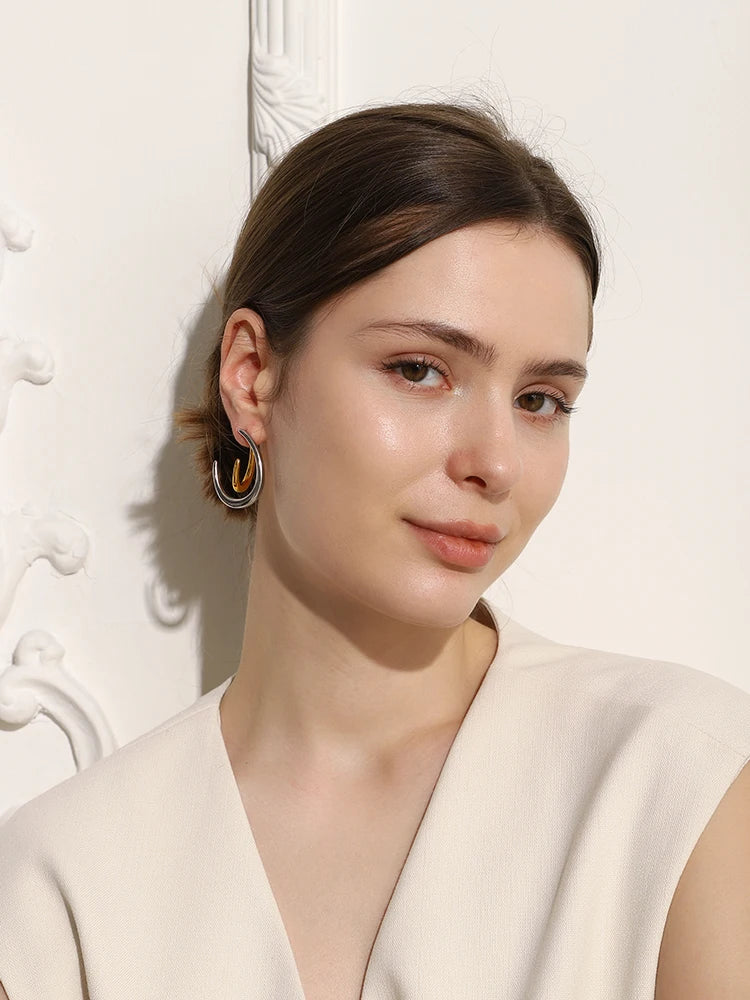 Anchored Harmony Hoops - reflects the two-tone unity