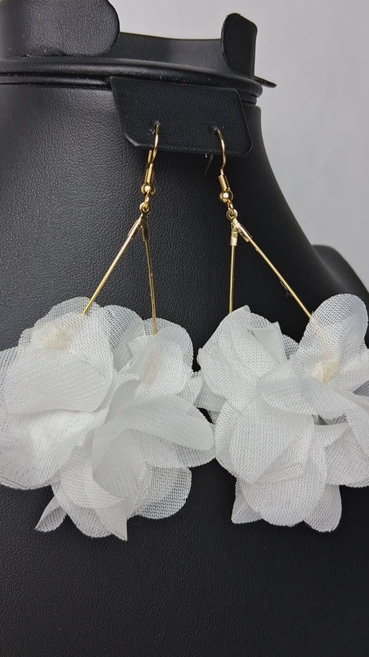 White Flower Earrings