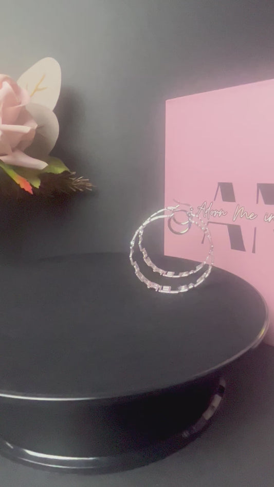 Custom Irreplaceable Earrings 18k White Gold Plated Hoop Earrings