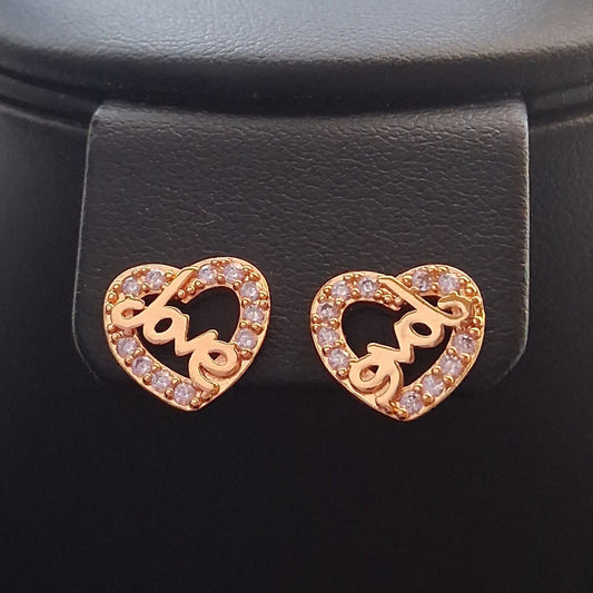 18k Gold Plated Love Earrings