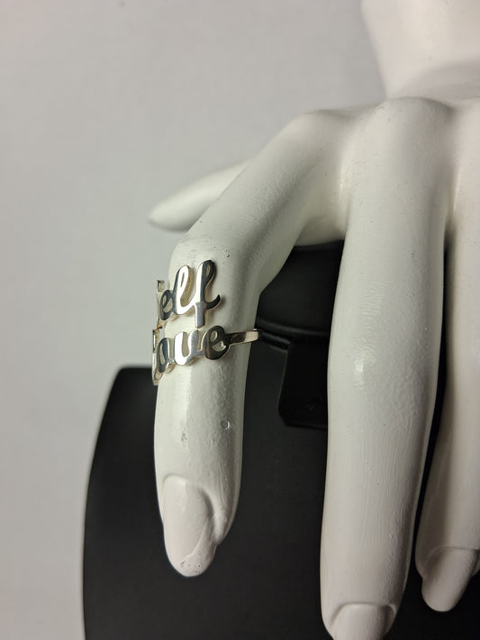 Self-Love Ring 18k White Gold Plated