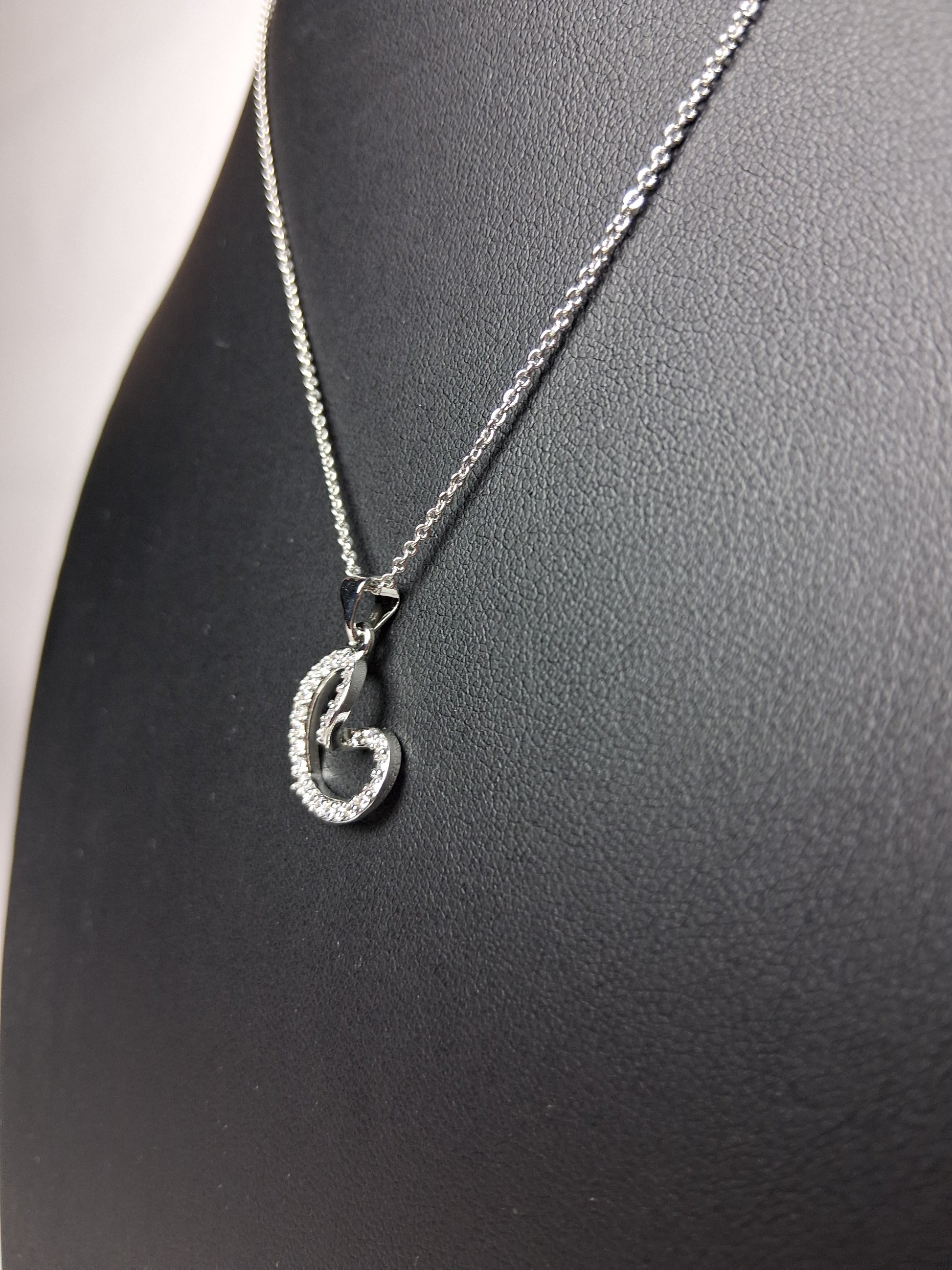 white gold necklace with heart